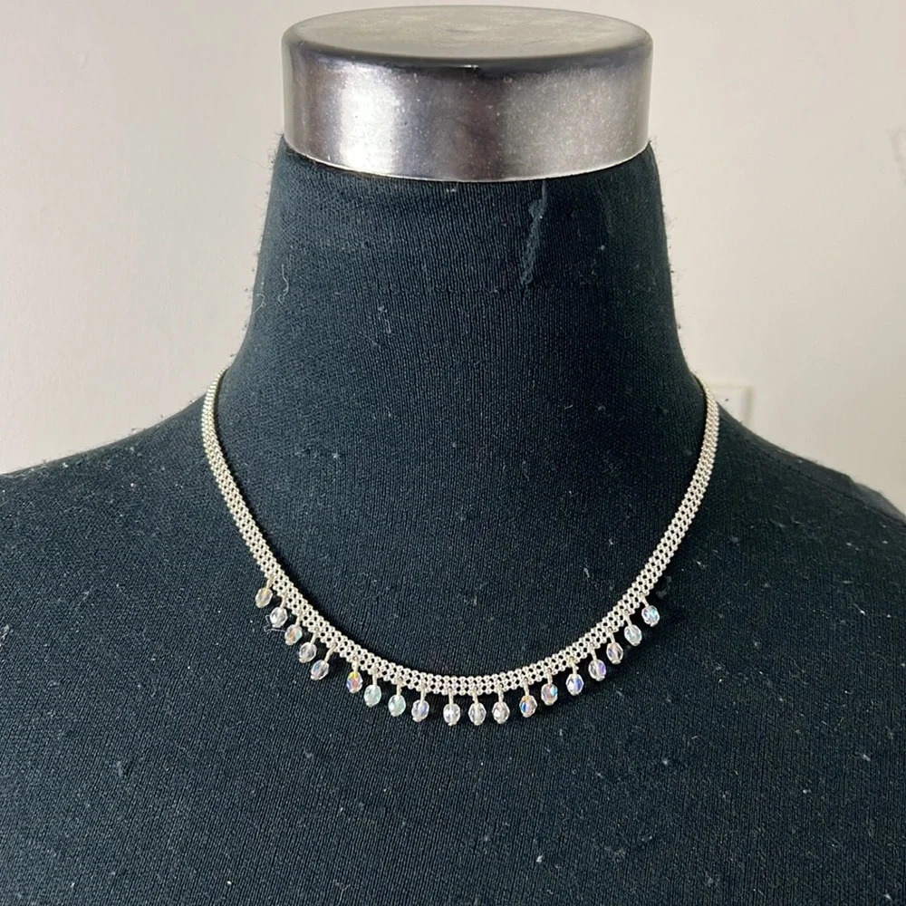 1928 Vintage Timeless Silver Choker  Statement Necklace - Picture 11 of 12